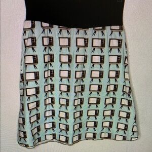 Vintage Luna Karina Potestio Retro TV Skirt Rockabilly Novelty Womens